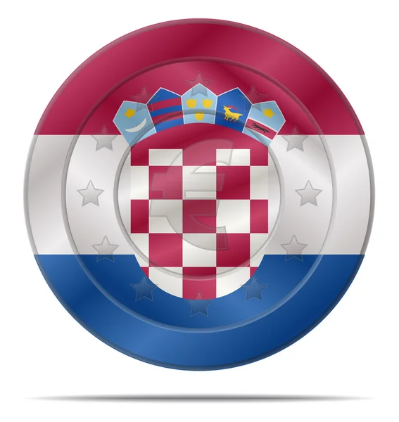 Euro moeda com bandeira croácia — Vetor de Stock