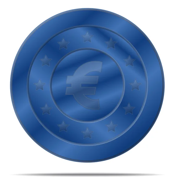 Euro monnaie avec drapeau européen — Image vectorielle