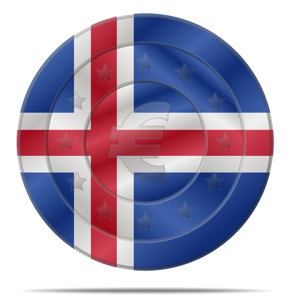 Euro moneda con bandera de Islandia — Archivo Imágenes Vectoriales