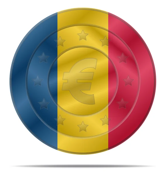 Euro currency with Romania flag — Stock Vector