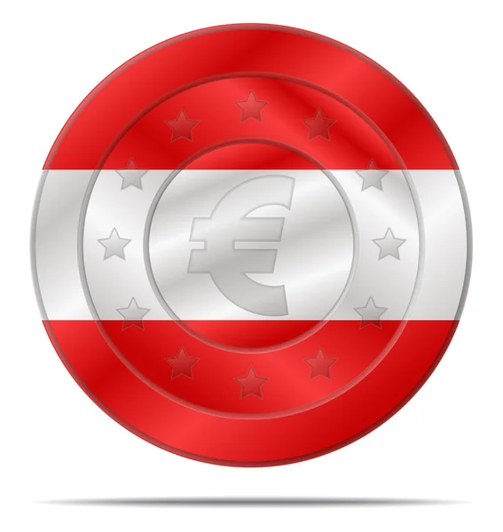 Euro currency with austria flag — Stock Vector