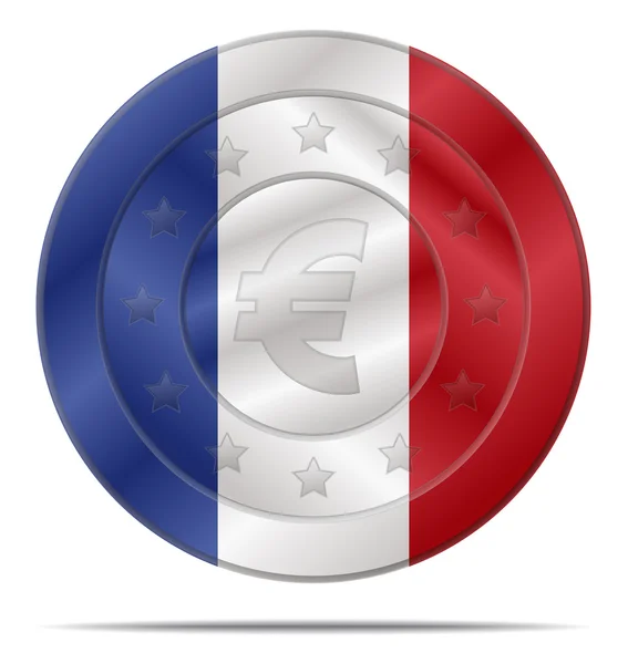 Euro monnaie avec drapeau français — Image vectorielle
