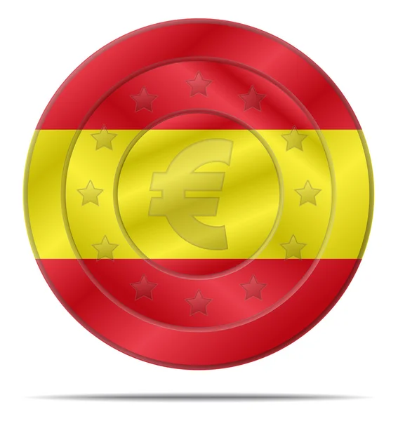 Měně euro s příznakem Španělsko — Stockový vektor