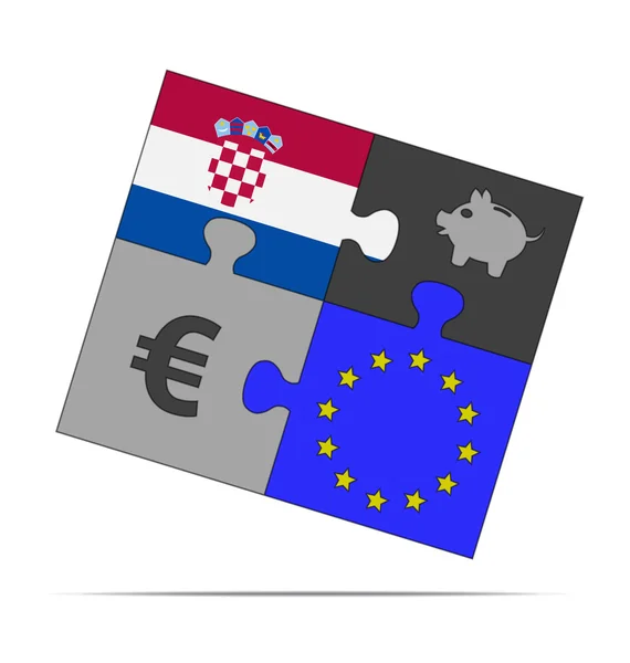 Savings puzzle croatia — Stock Vector