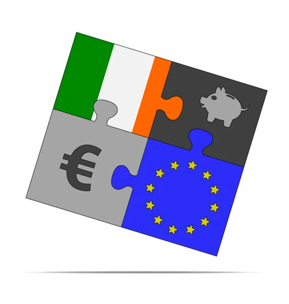 Savings puzzle ireland — Stock Vector