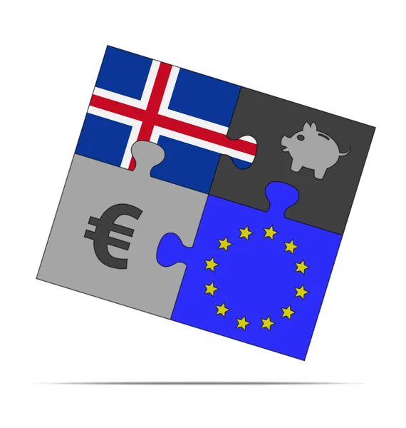 Savings puzzle iceland — Stock Vector