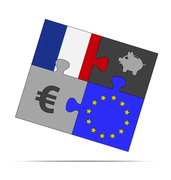 Savings puzzle france — Stock Vector