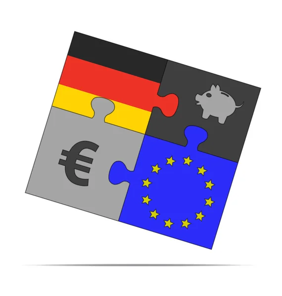 Savings puzzle germany — Stock Vector