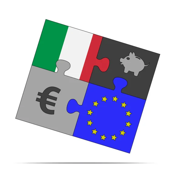 Savings puzzle italy — Stock Vector