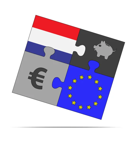 Savings puzzle netherlands — Stock Vector