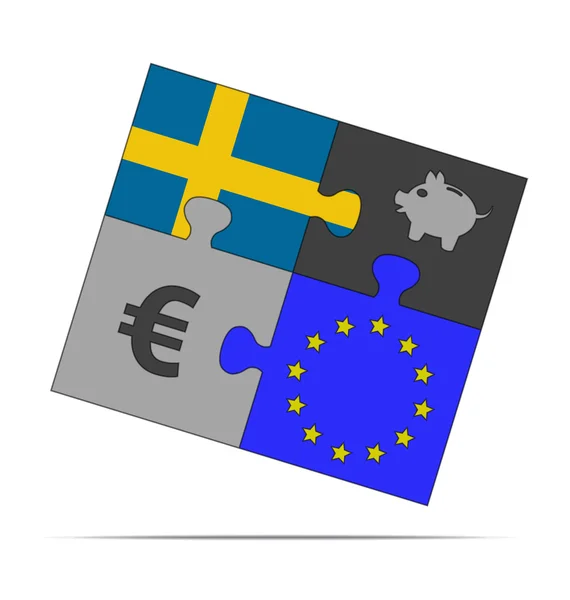 Savings puzzle sweden — Stock Vector