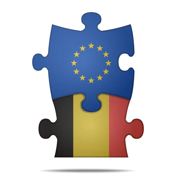 Puzzle pieces europe and belgium — Stock Vector