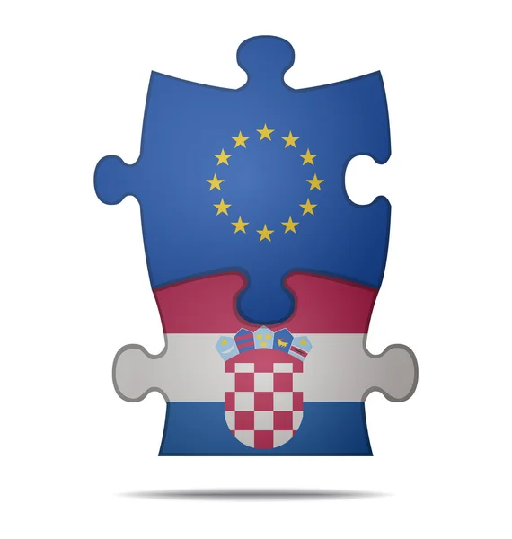 Puzzle pieces europe and croatia — Stock Vector