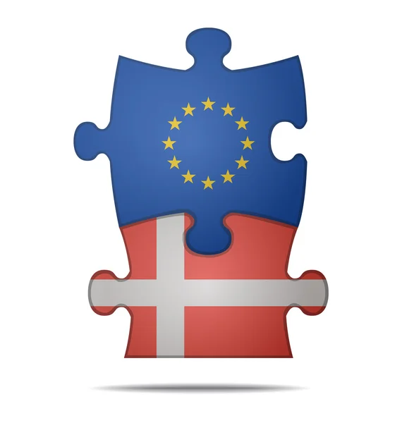 Puzzle pieces europe and denmark — Stock Vector