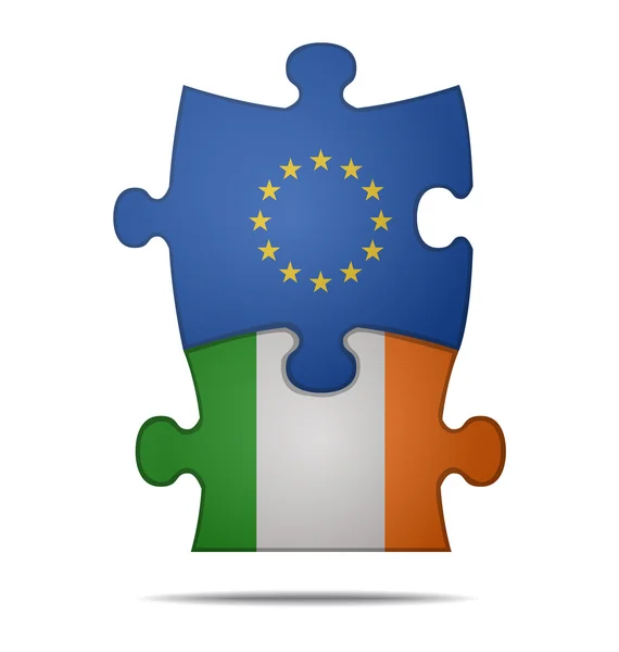 Puzzle pieces europe and ireland — Stock Vector