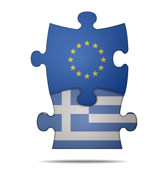 Κομμάτια του παζλ Ευρώπη και Ελλάδα — Διανυσματικό Αρχείο