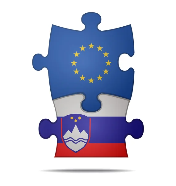 Puzzle pieces europe and slovenia — Stock Vector