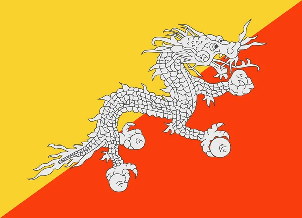 Bhutan flag vector — Stock Vector