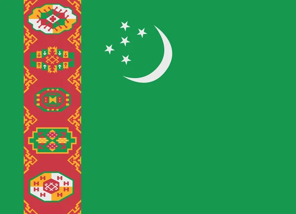 Turkmenistan flag vector — Stock Vector