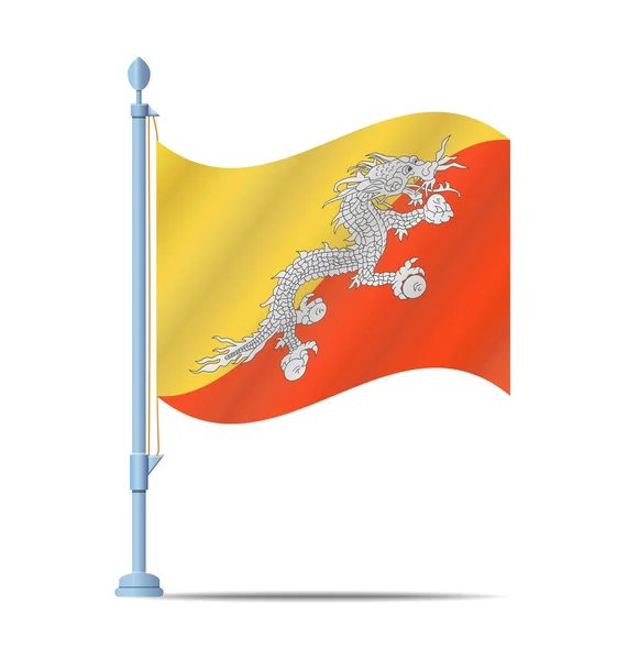 Vlag van Bhutan vector — Stockvector