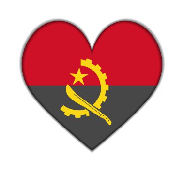 Angola kalp bayrak vektör