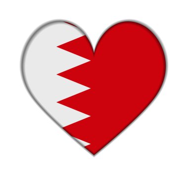 Bahreyn kalp bayrak vektör