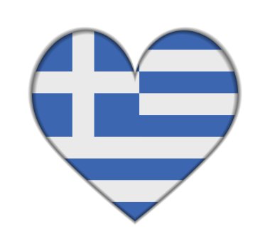 Yunanistan kalp bayrak vektör