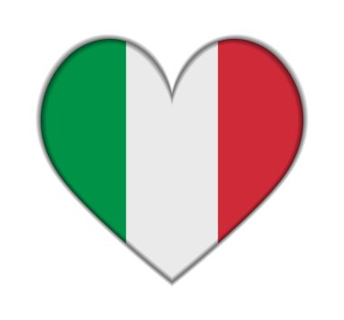 İtalya kalp bayrak vektör