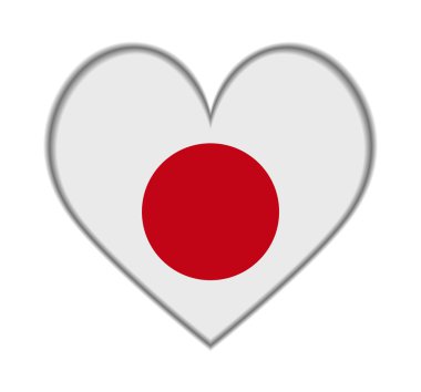 Japonya kalp bayrak vektör