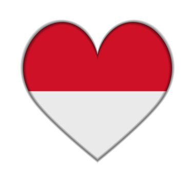 Monaco kalp bayrak vektör