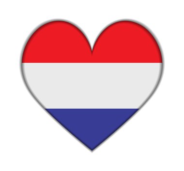 Hollanda kalp bayrak vektör