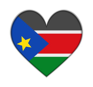 Güney Sudan kalp bayrak vektör