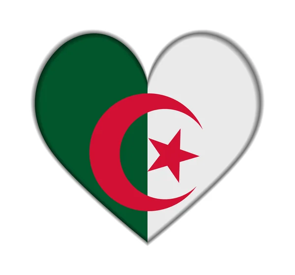 Algeria heart flag vector — Stock Vector