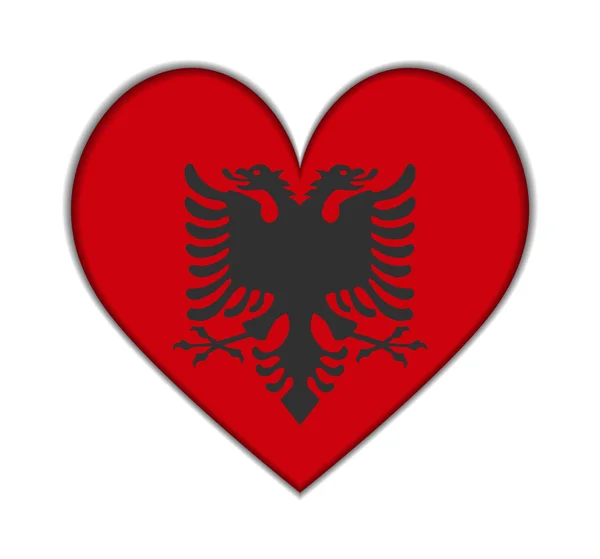 Albania vector bandera del corazón — Archivo Imágenes Vectoriales