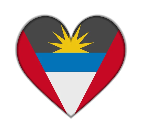 Antigua and Barbuda heart flag vector — Stock Vector