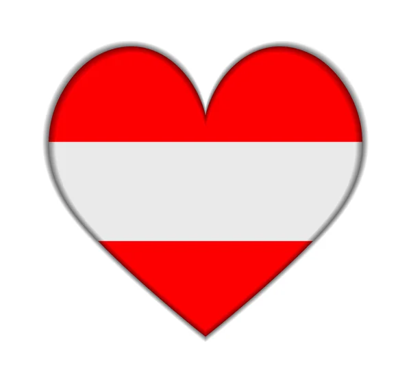 Österreich Herz Flagge Vektor — Stockvektor