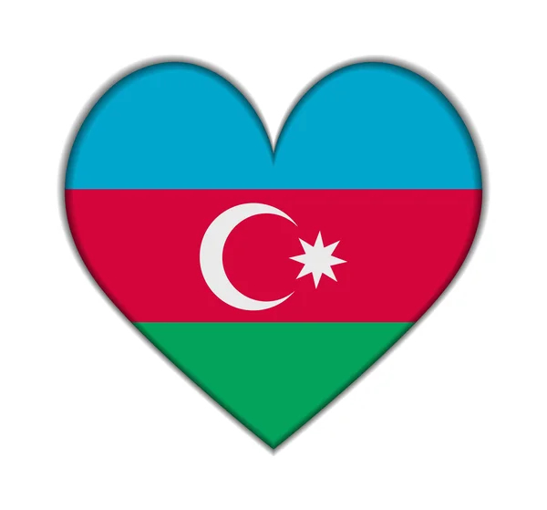 Azerbaijan heart flag vector — Stock Vector