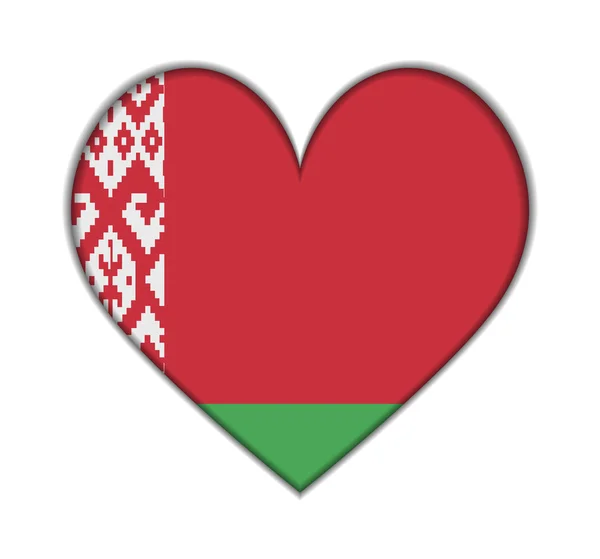 Weißrussland Herz Flagge Vektor — Stockvektor