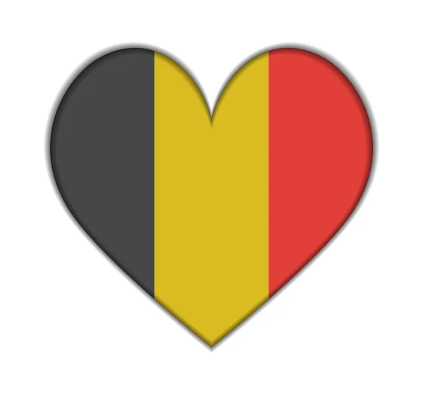 Vektor bendera jantung Belgia - Stok Vektor