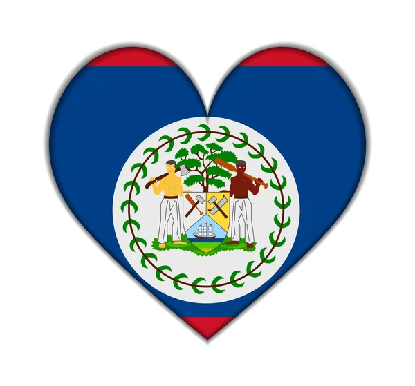 Belice vector bandera del corazón — Archivo Imágenes Vectoriales