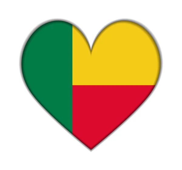 Векторний прапор Беніну серця — стоковий вектор