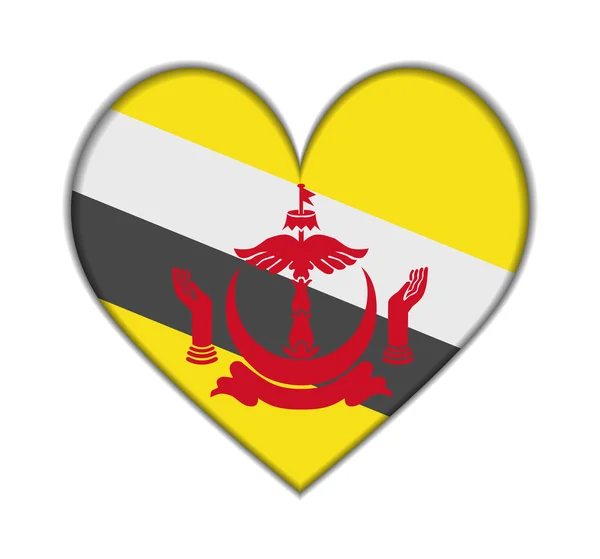 Brunei vector de la bandera del corazón — Archivo Imágenes Vectoriales