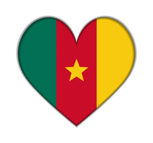 Cameroon heart flag vector — Stock Vector