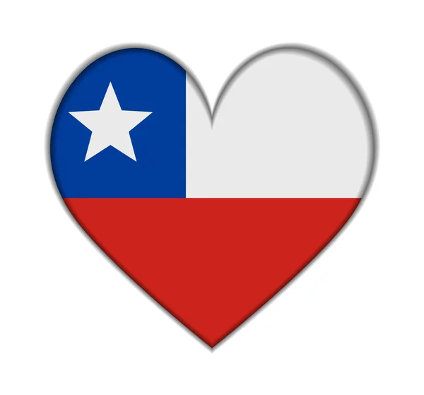 Chile heart zászló vektor — Stock Vector