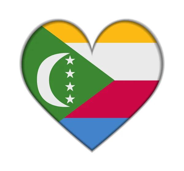 Comore-szigetek heart zászló vektor — Stock Vector