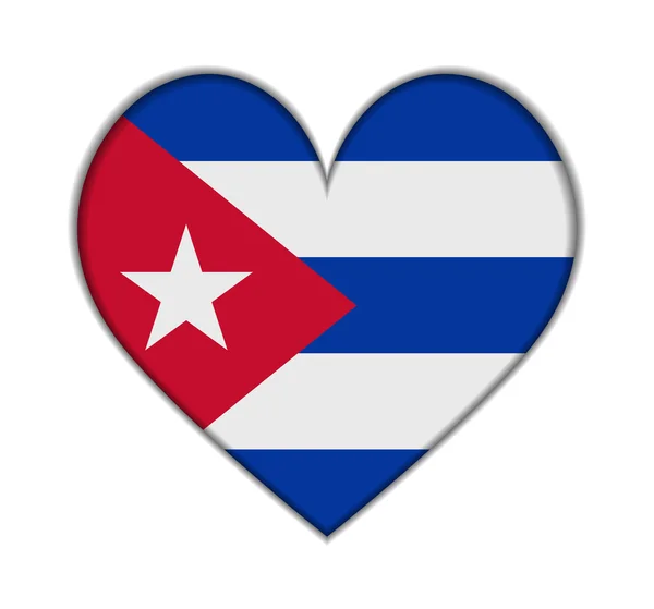 Cuba heart flag vector — Stock Vector