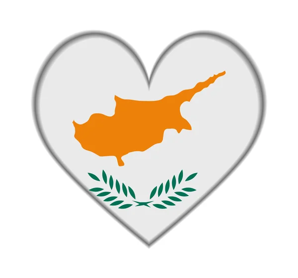 Cipro vettore bandiera del cuore — Vettoriale Stock