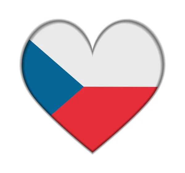 Czech heart flag vector — Stock Vector