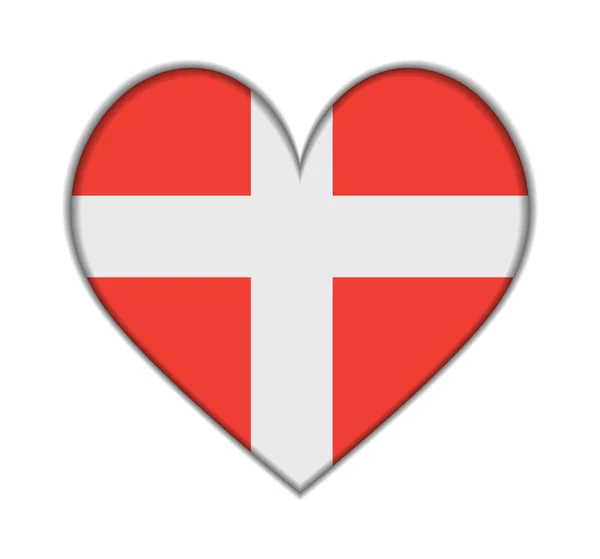 Denmark heart flag vector — Stock Vector