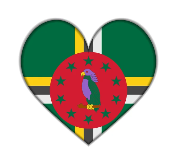 Dominica vector de la bandera del corazón — Archivo Imágenes Vectoriales